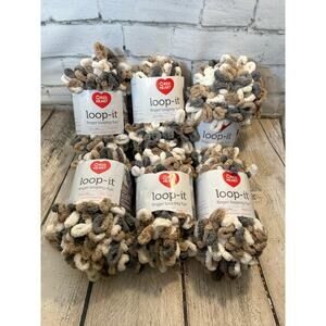 RED HEART Loop-It Finger Looping Fun Yarn / 6 NWT Skeins